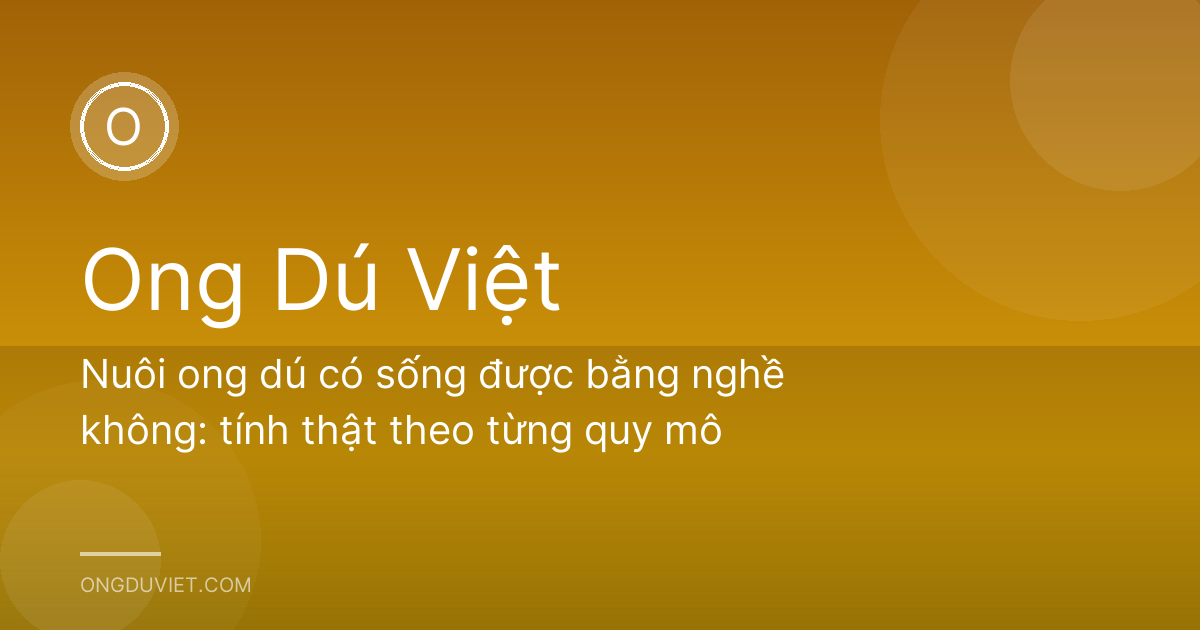 Nuôi ong dú có sống được bằng nghề không: tính thật theo từng quy mô